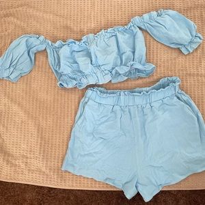 2 piece set too and short light blue from SHEIN size L